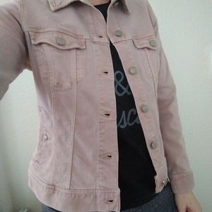 NWT dusty rose denim jacket small